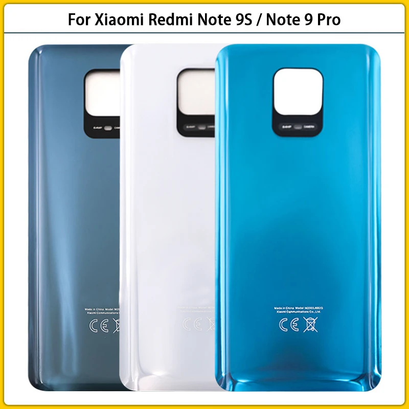 

For Xiaomi Redmi Note 9S 64MP Battery Back Cover 3D Glass Panel Rear Door For Redmi Note 9 Pro Housing Case Camera Lens Replace