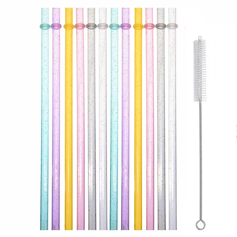 12 шт. блестящих трубок с 1 щеткой для чистки 6 цветов