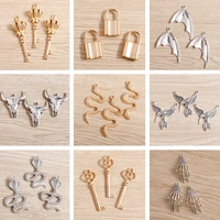 5pcs punk alloy snake key lock bat charms for jewelry making women diy earrings pendants necklaces handmade keychains craft gift