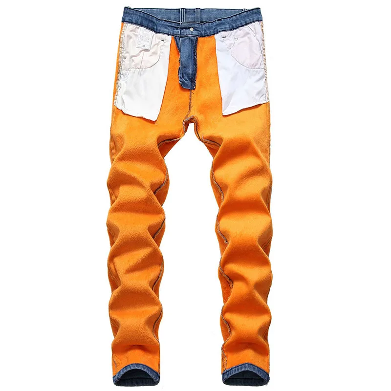 2022 New Autumn Winter Men's Plush Thickened Jeans Retro Warm Men's Stacked Denim Pants Men Street Costume Trousers Jeans