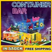 city street view ideas bar architecture model building blocks container party club moc bricks toys construction kit for adults
