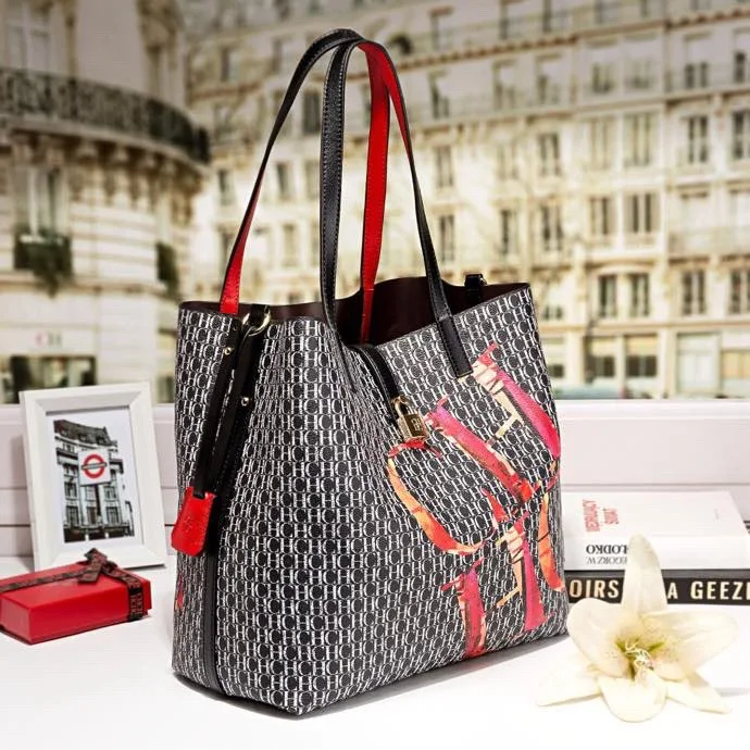 

CHHC Classic Women's Hand-held Messenger Single Shoulder Tote Bag Large Capacity Luxury Portable Metal Lock Zipper 100% Genuine