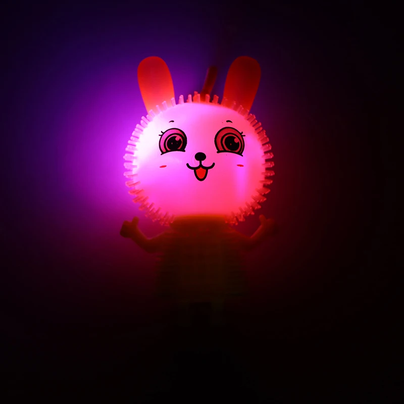 

Colorful Luminous Little Rabbit Vent Decompression Elastic Soft Ball Animal Pinch Called Children'S Toys Easter Gifts For Kids