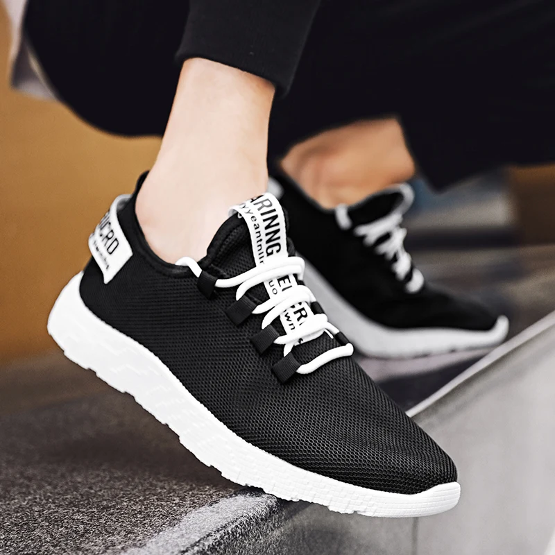 Hot Sale Knit Men's Running Shoes Lightweight Black Cheap Shoes Men Summer Breathable Male Jogging Sports Shoes Big Size 39-47