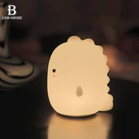dinosaur silicone night light colorful color changing cartoon induction patting lighs led bedside lamp reading lamps with timing