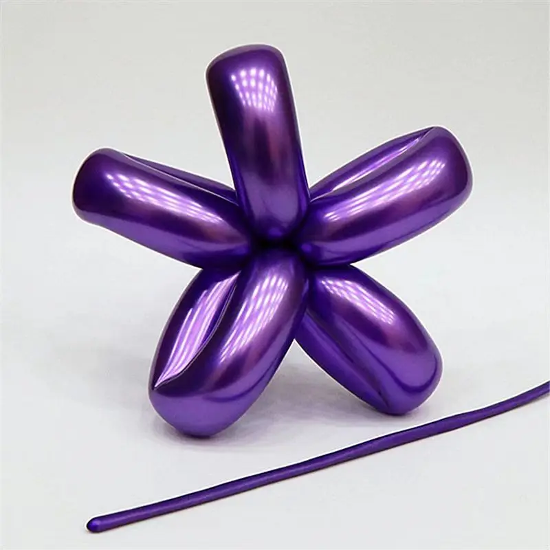 

20pcs Long Glossy Metal Pearl Latex Balloons Thick Chrome Metallic Colors Inflatable Air Balls Birthday Party Decor With Knotter