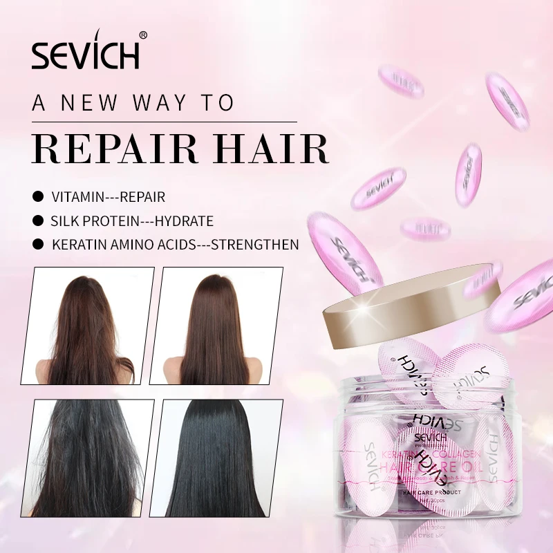 

Sevich Keratin Hair Care Capsule 30/Pcs Complex Oil Anti Hair Loss Nourishing Serum Vitamin Oil Control Conditioner Hair Care