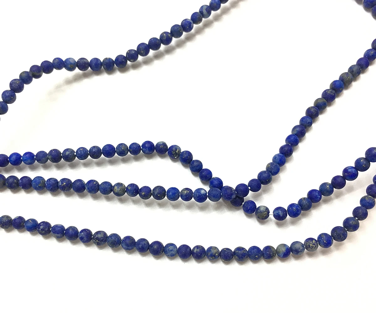 

Genuine Lapis Lazuli Matte Beads Natural Stone Beads Round Gemstone Beads 2mm 3mm 4mm 15''