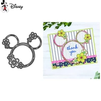 mickey head with flowers cutting dies disney diecut for diy scrapbooking embossing paper cards crafts making new 2022 punch