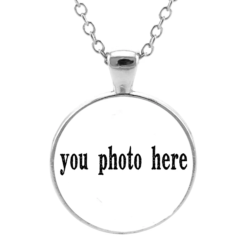 TAFREE Custom Pictures Round Pendant Glass Necklaces Create Personalization Exclusive Photos Necklace Jewelrys 1PCS Sell NA01