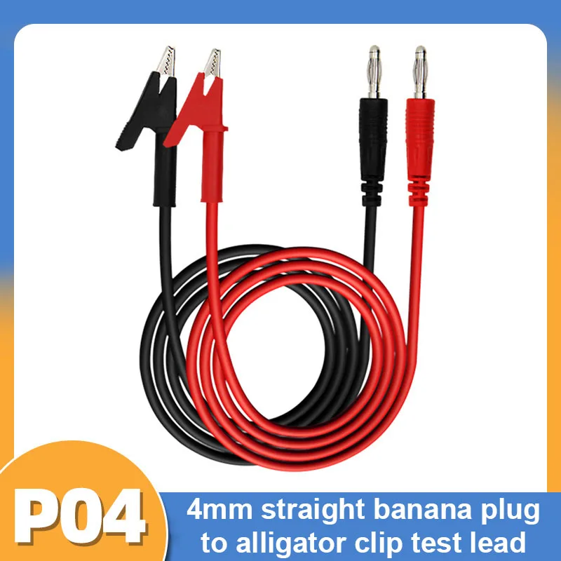 

2Pcs Multimeter Test Lead 4mm Banana Plug To Shrouded Alligator Clip Clamp Test Cable Wire For Electrical Testing Probe 1M 15A