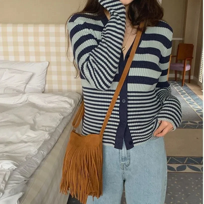 Маленькая сумка в стиле бохо сумки с бахромой и кисточками женские матовый