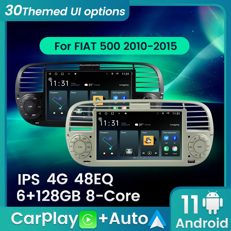 Автомобильная интеллектуальная система Carplay + Автомагнитола для FIAT 500 2010-2015 1DIN