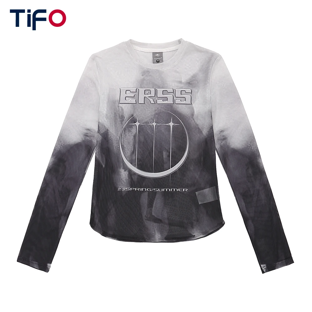 

Футболка женская с длинным рукавом и круглым вырезом, с буквенным принтом