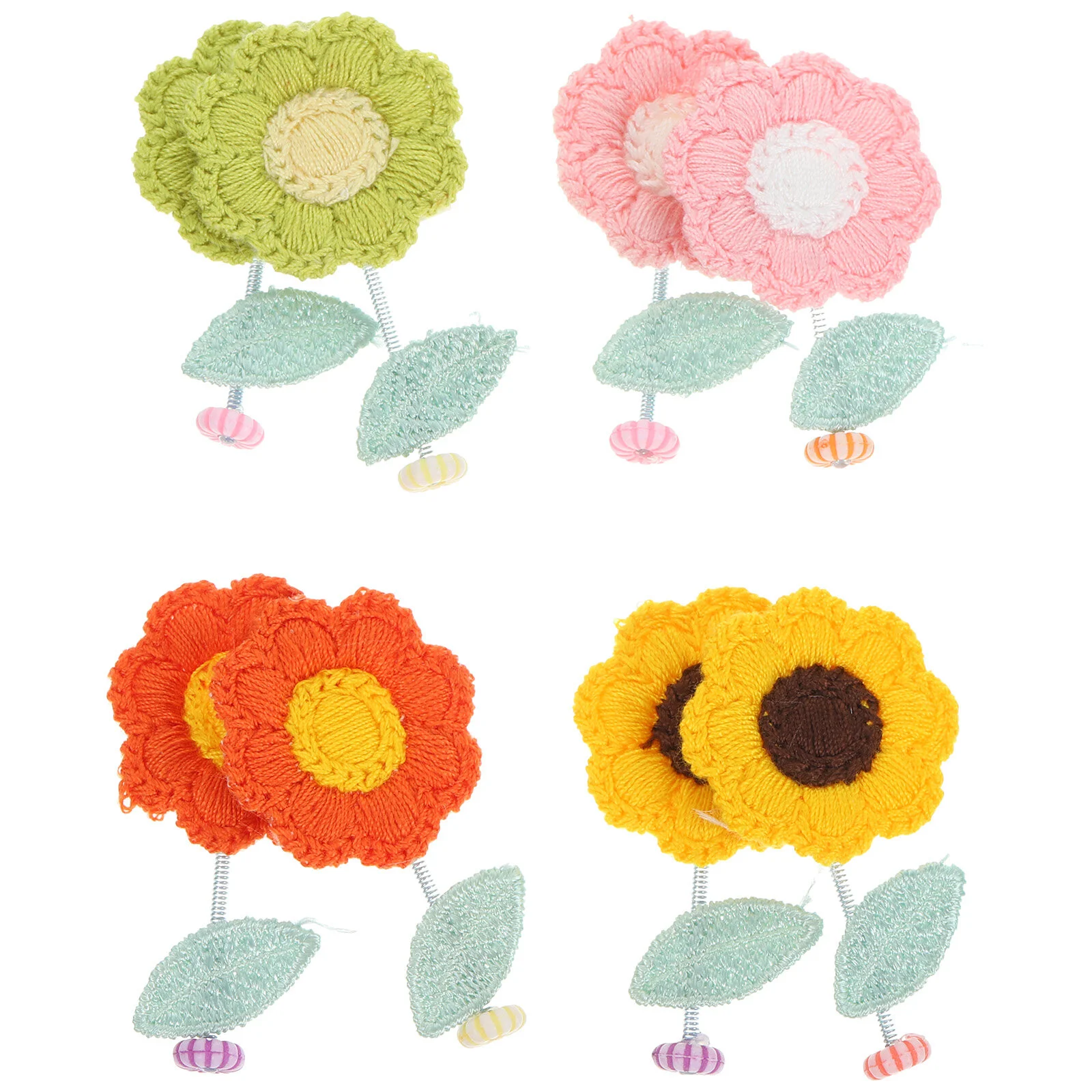 

Small Spring Flowers Shaking Head Car Ornaments Felt Mini Decorations Miniature
