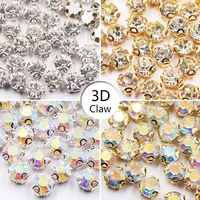 ss16 ss40 2d 3d claw sewing rhinestones dress bag decoration crafts diy glass crystals strass non hotfix rhinestones for clothes
