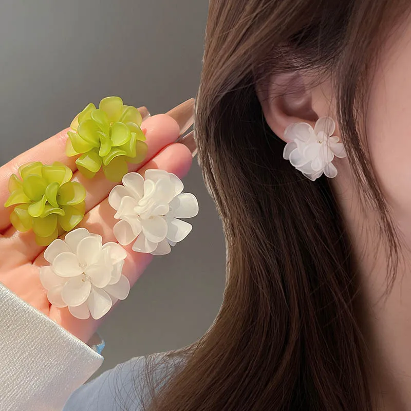 

Summer Fresh Flower Petals Ear Stud 2023 New Fairy Piercing Earrings for Women Girls Gifts