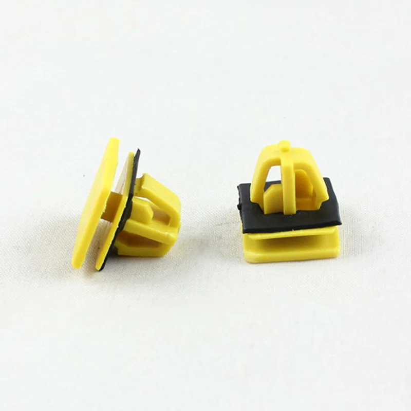 KE LI MI Auto davanzale striscia pannello di rivestimento Clip di fissaggio chiusura a scatto chiusura di fissaggio guarnizione di fissaggio in plastica gialla per Hyundai