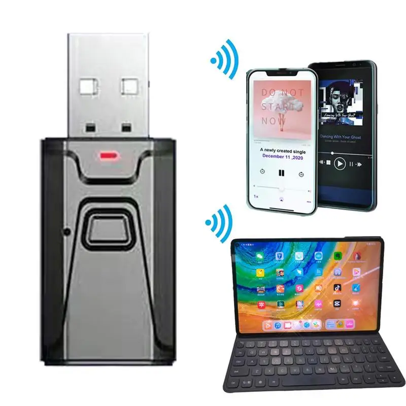 

Portable Wireless Automotive Audio Receiver Built In Microphone Car BluetoothUSB Adapter Convenient Car USB BluetoothDongle 5.0