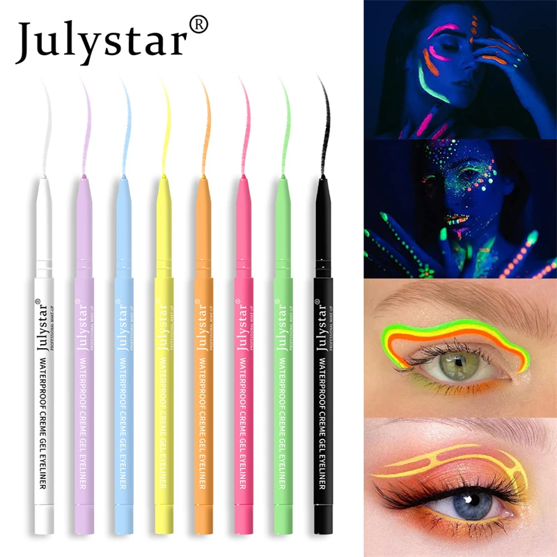 

8 Colors UV Fluorescent Eyeliner Pencil Natural Sexy Colorful Eyeliner Waterproof Oil-proof Long Lasting Brighten Eyeliner Pen