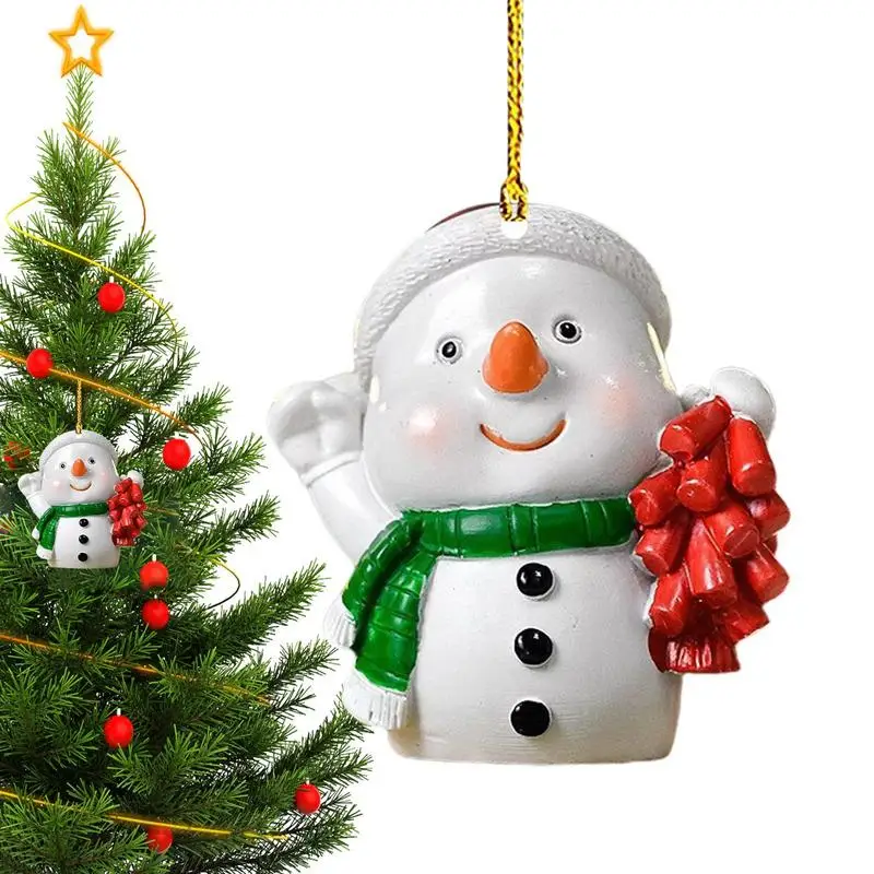 

Christmas Mini Snowman For Tree 2D Acrylic Santa Claus Tree Pendant Home Decor Accents For Kitchen Shopping Centers Restaurants