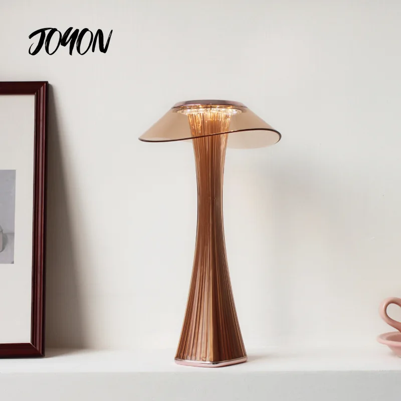 

LED Desk Lights Dimmable Protection Eyes USB Charging Smart Touch Switch Bedside Lamp Transparent Crystal Creative Table Lamps
