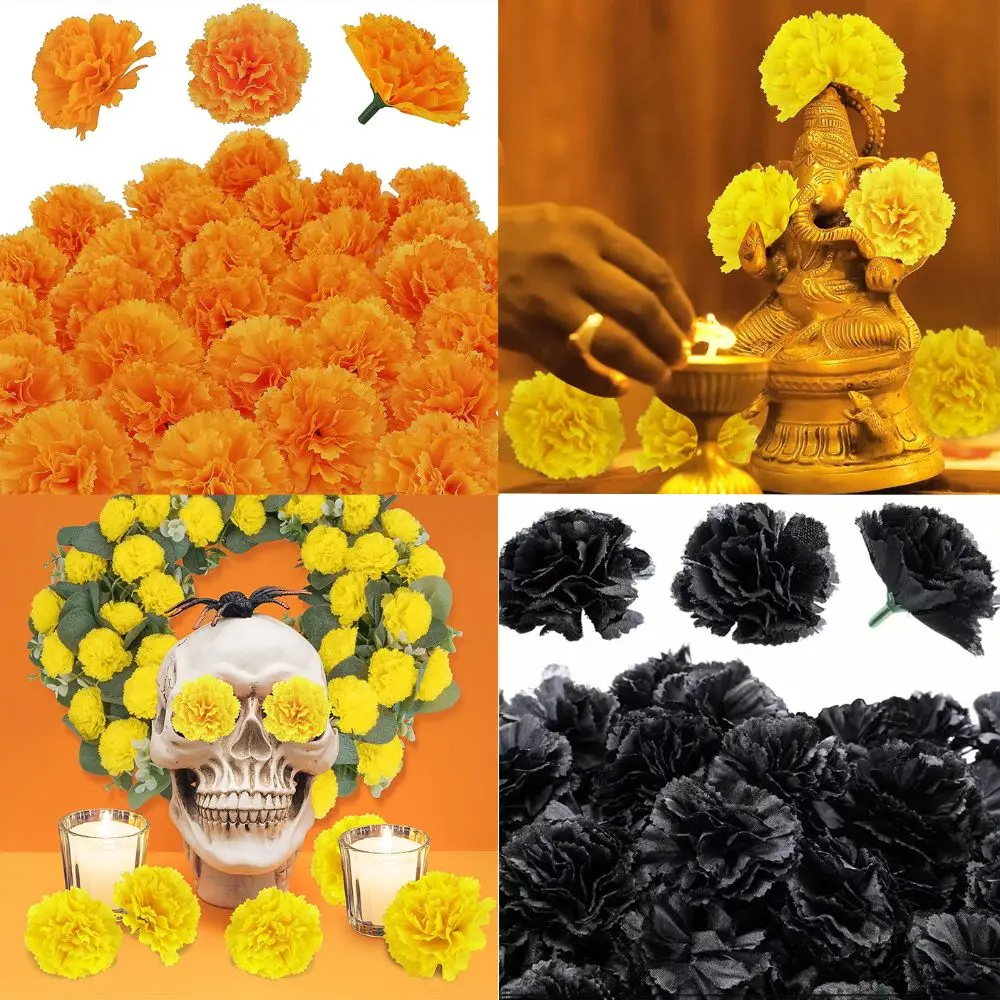 Большие головки цветов бархатцев шелковые дивали искусственный цветок