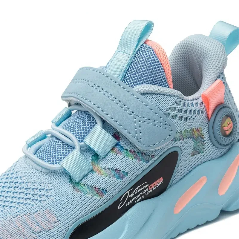 Kids LED Light Running Shoes With Hoop & Loop Casual Breathable Shock-absorption Sneaker For Children Boys Girls