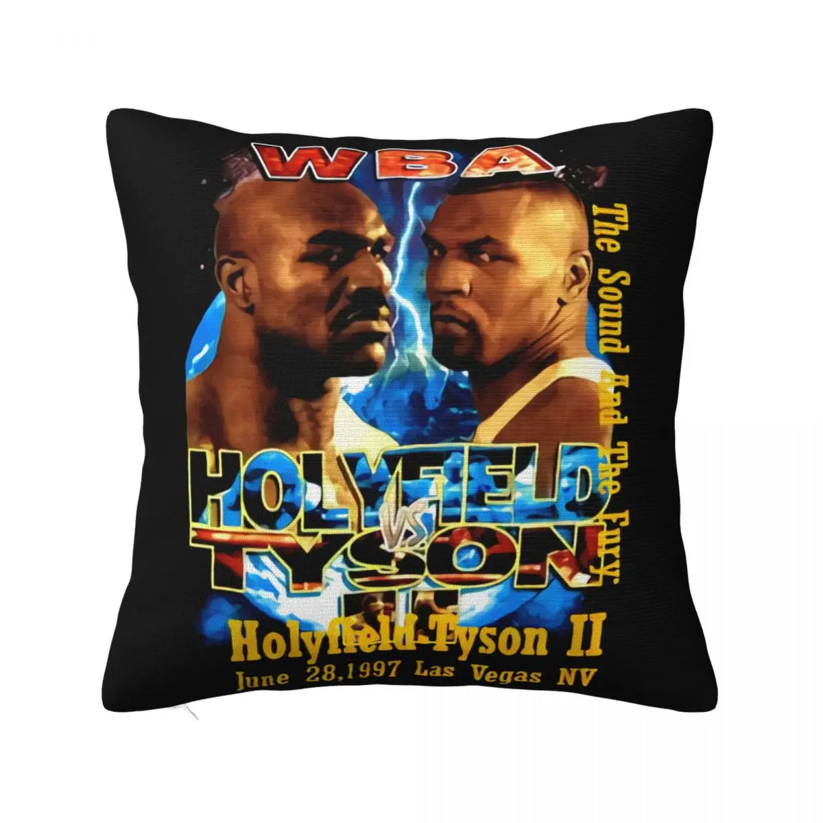 Винтаж 90-х годов Wba Holyfield Vs Tyson II черный мужской репринт Ta19060 хипстерская