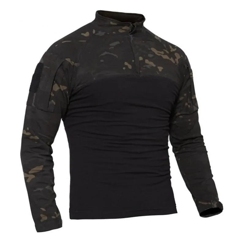 

Outdoor Hiking Camping T-Shirts Mens Military Camouflage Hunting Training Tactical Uniform Cotton Breathable Long Sleeve Shirts