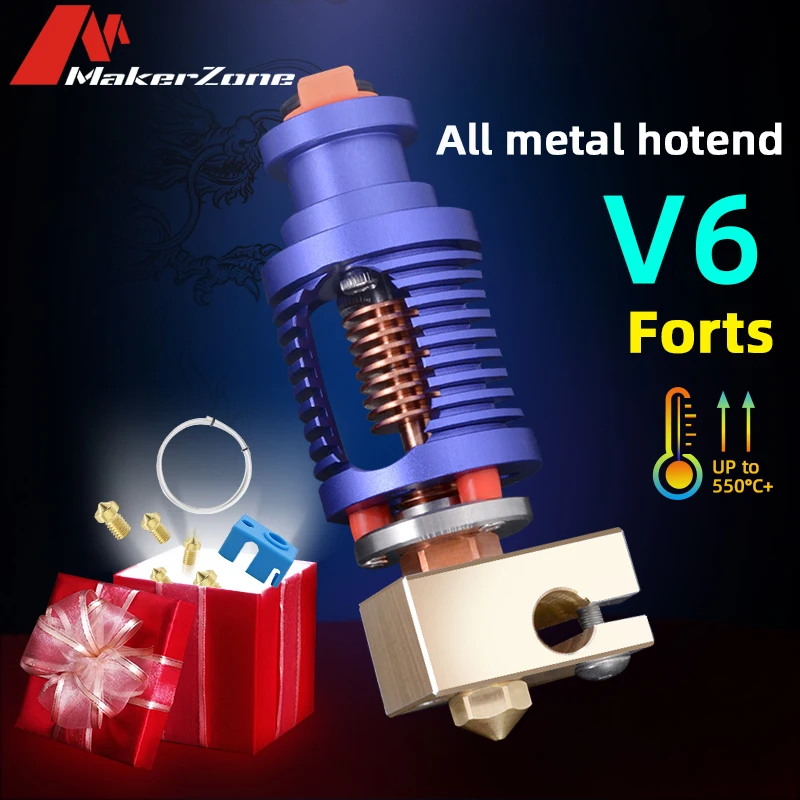 Полностью металлический хотенд V6 медный двойной Тепловой разрыв для 3D принтера