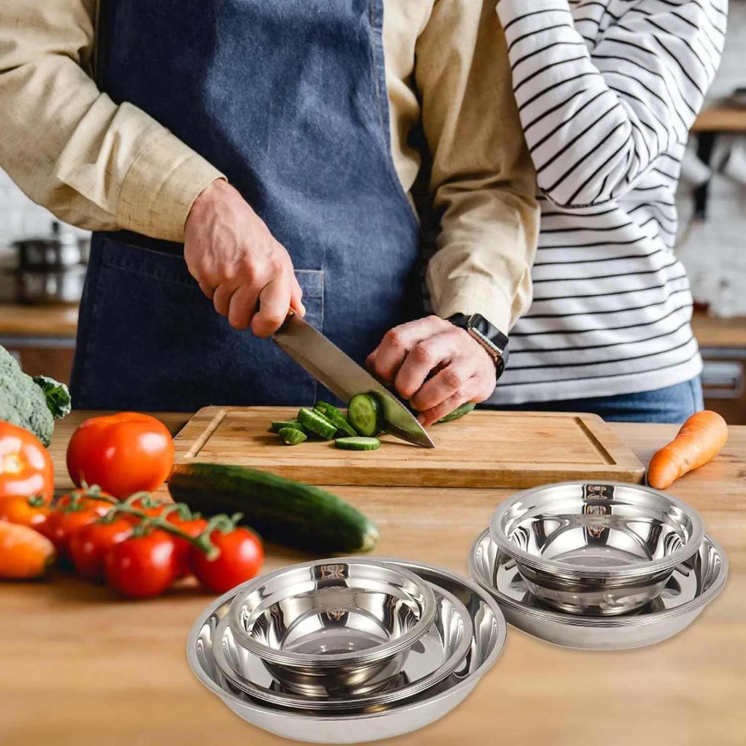 Набор из 17 тарелок и мисок нержавеющей стали для кемпинга наборы набор посуды