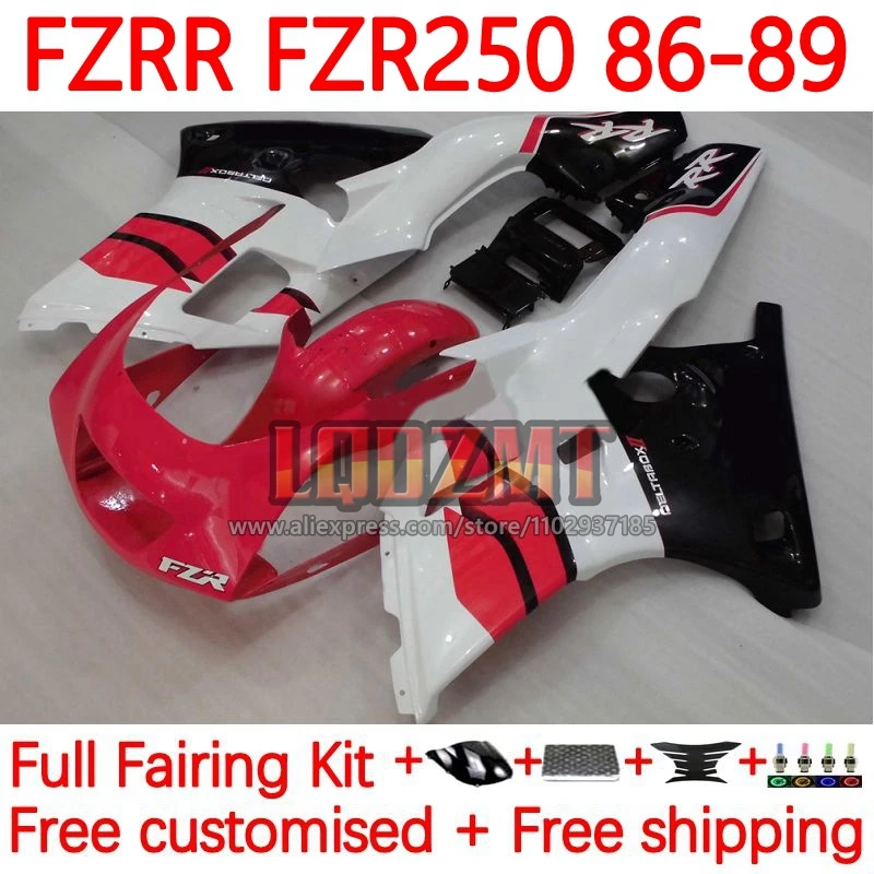

Frame For YAMAHA FZRR FZR 250 250R FZR250RR FZR250 R FZR-250 1986 1987 1988 1989 FZR250R 86 87 88 89 Fairing white red 45No.12