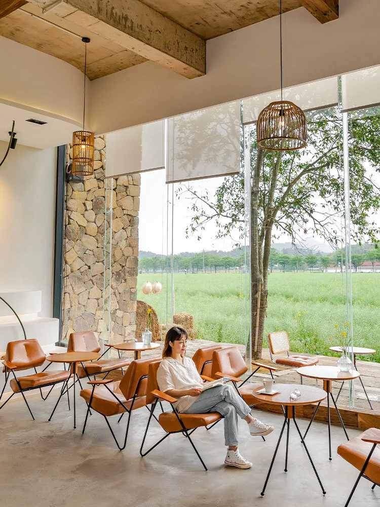 

Vintage Iron Art Cafe Table, Chair, Leisure Book Bar Negotiation Milk Tea Shop Dessert Restaurant Sofa Combination