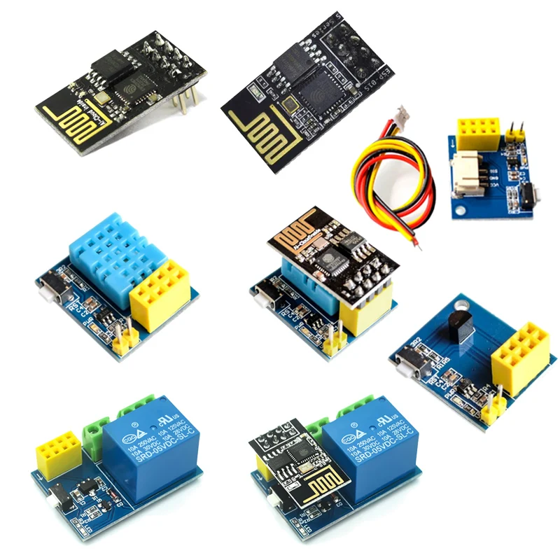 ESP8266 ESP-01 IoT умный релейный модуль для DHT11/DS18B20, модуль измерения температуры и влажности WS2812, RGB светильник