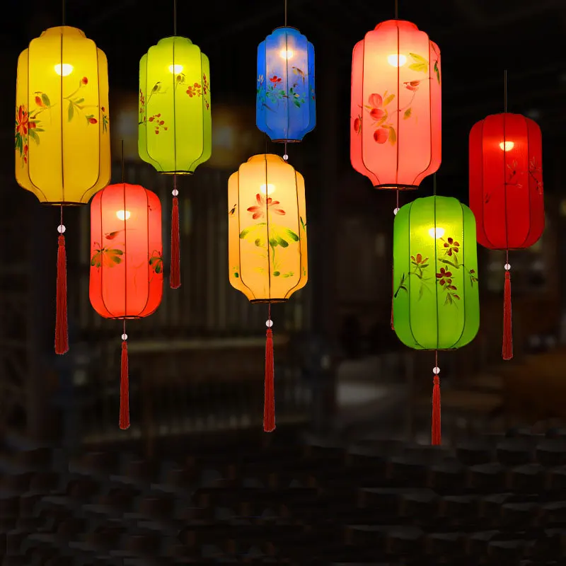 Cloth lantern imitating classical restaurant corridor creative hanging lamp japanese chinese wedding decoration traditional