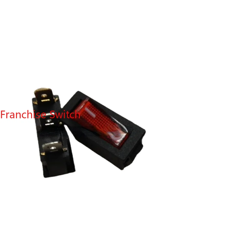 

8PCS High quality KCD3-101N red rocker switch with light 3 feet 2 gears 15A/250V copper pin boat type
