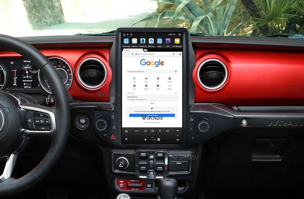 Автомагнитола 2DIN 13 6 дюйма Android с экраном для Jeep Wrangler 2018-2021 GPS-навигацией DVD