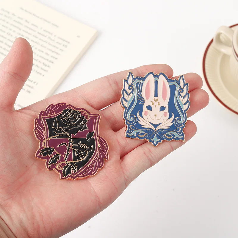 

Mysterious rabbit religious sect medal colorful Brooch Lapel Enamel Brooch badge jewelry