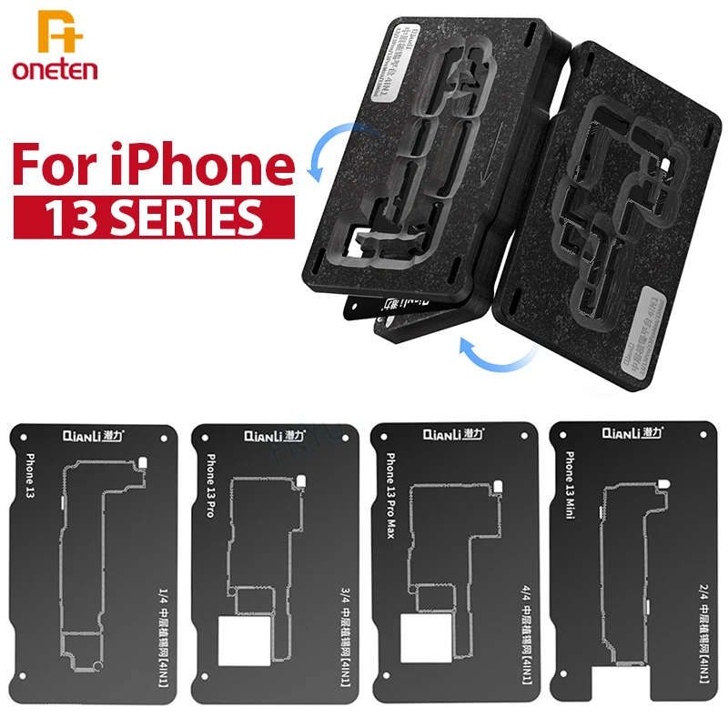 

QIANLI 4in1 Double-sided Tin Planting Platform Motherboard Precise Positioning Net Pressure Repair Tool For iPhone 13-13PM Mini
