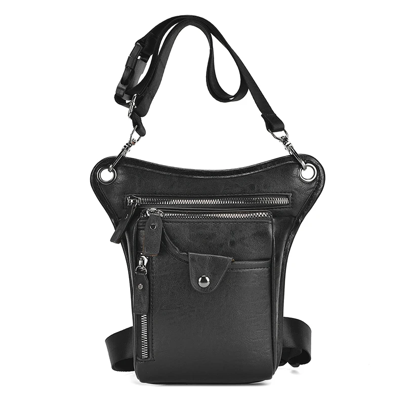 

Men Waist Fanny Pack Drop Leg Messenger Shoulder Bags for Motorcycle Rider PU Leather Male Cross Body Hip Belt Thigh Bag