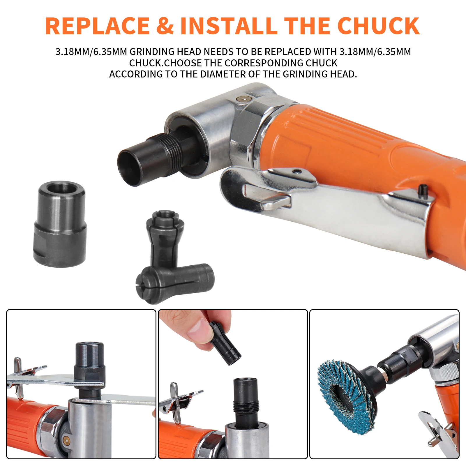 Мини-шлифовальный станок под углом 90 ° 1/4 дюйма