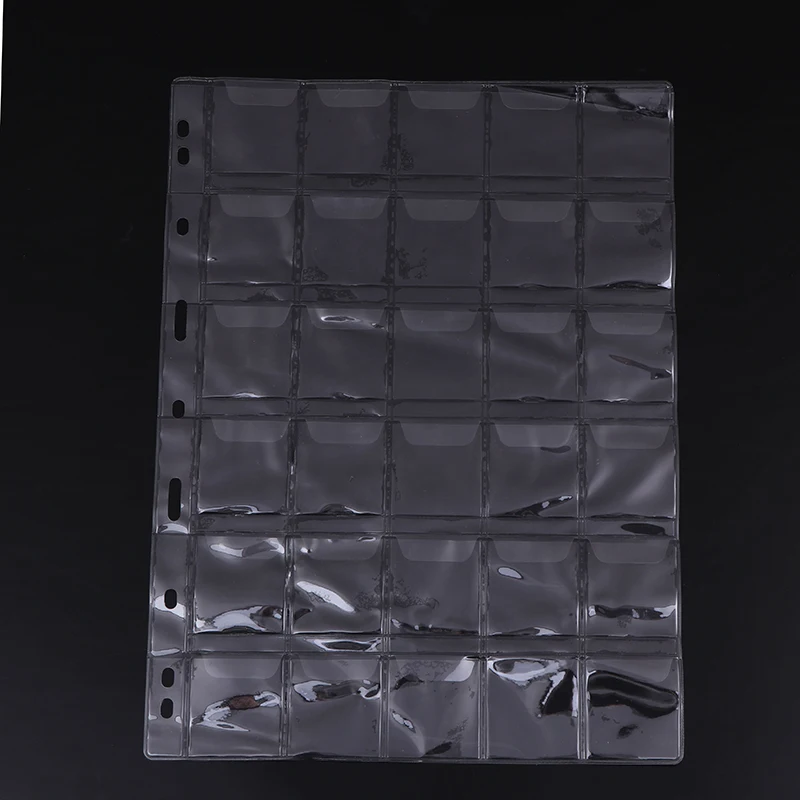 

Classic Plastic Coin Holder Sheet Storage Collection 30 Pockets Money Album Case