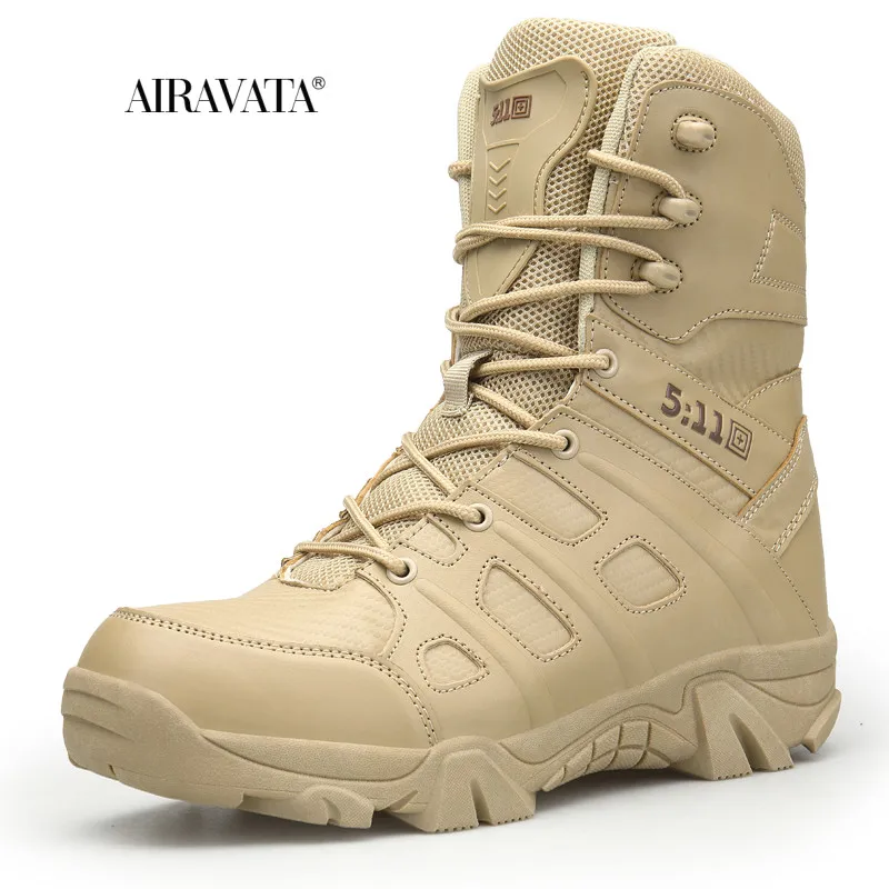 

Military Ankle Boots Men Outdoor Genuine Fashion Tactical Combat Man Boots Army Hunting Work Boots For Men Shoes Casual Boot