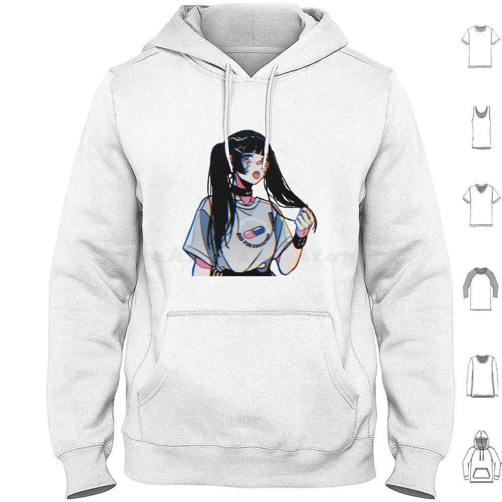 

Good For Health Bad For Hoodie cotton Long Sleeve Aesthetic Anime Japanese Tumblr Vaporwave Japan Manga Meme Sad Funny