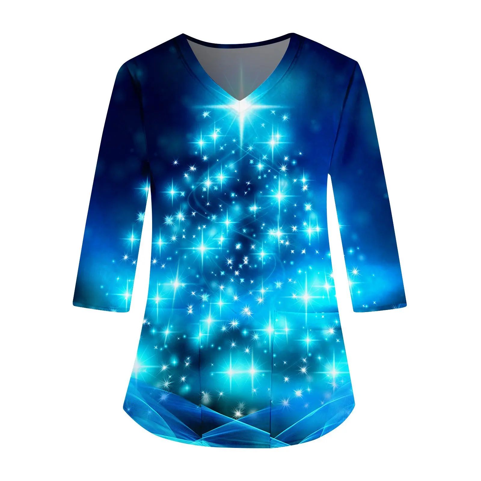 Рождественский женский топ-скраб 2025 года с забавным рождественским принтом