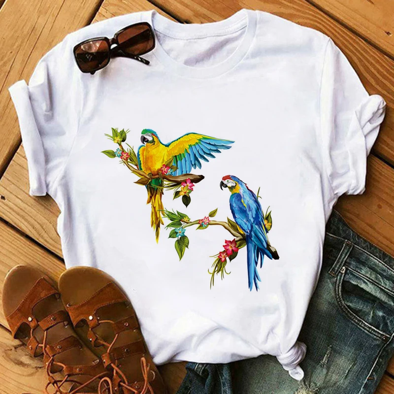 

Harajuku Ullzang Kawaii T Shirt Women Watercolor Painting Flowers Cute T-shirt 90s Funny Tshirt Korean Style Top Tees Female