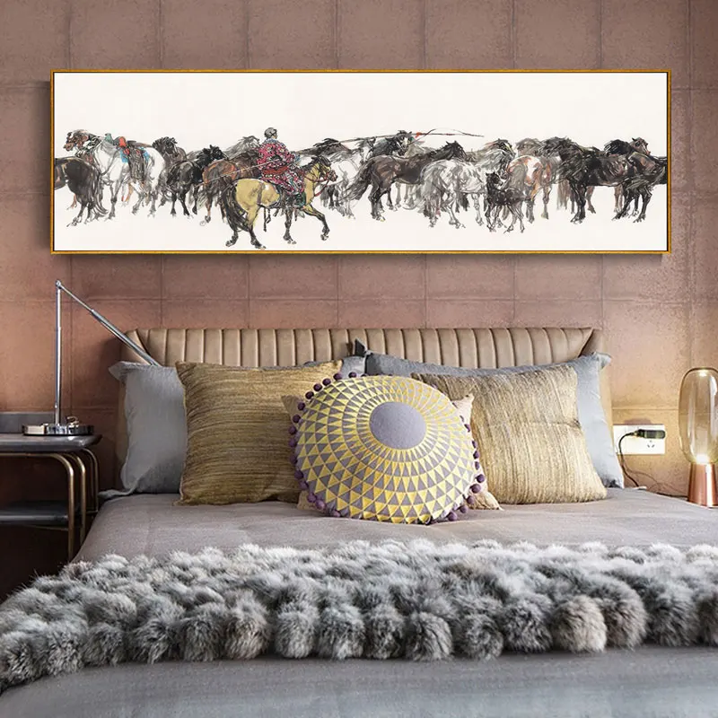

Chinese Classical Horse Canvas Painting Wall Art Corridor Posters And Prints Hallway Pictures For Living Room Home Study Decor