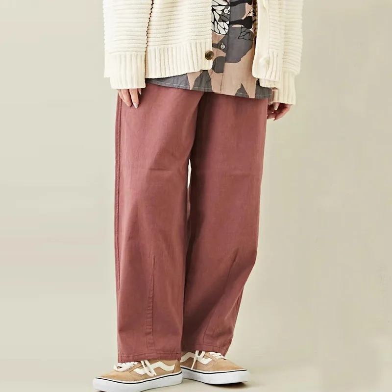 Женские свободные шаровары Johnature простые повседневные штаны до щиколотки с