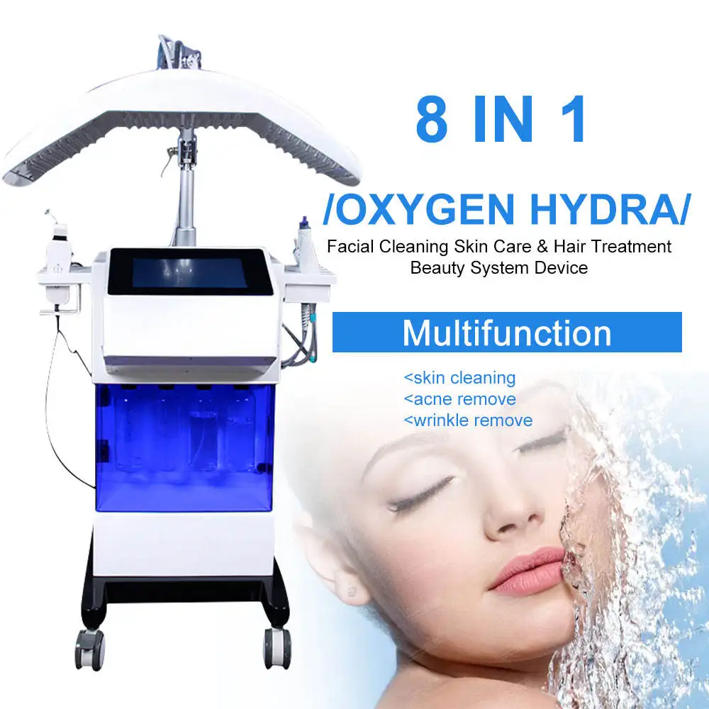 

Hydro Facial Aqua Peel Face Lift Diamond Dermabrasion Skin Care Oxygen Water Jet Spa 8 In 1 PDT Hydrafacial Machine For Wholesa